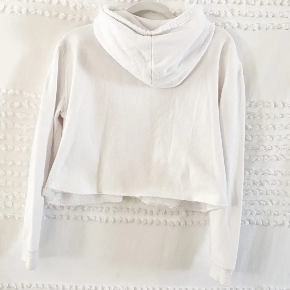 Cotton On white chill crop hoodie sweatshirt s
